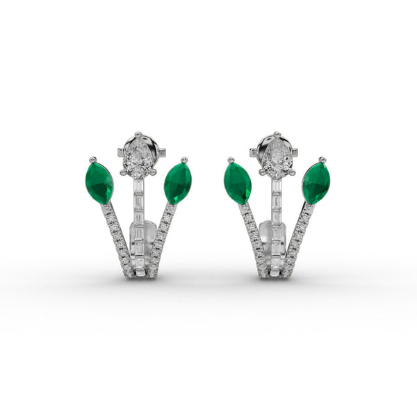 Emerald Bloom Diamond Earrings
