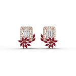 Ruby Radiance Diamond Earrings