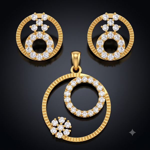 CIRCLE BLOOM PENDANT SET