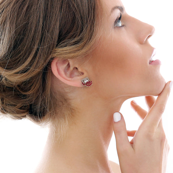Ruby Radiance Diamond Earrings