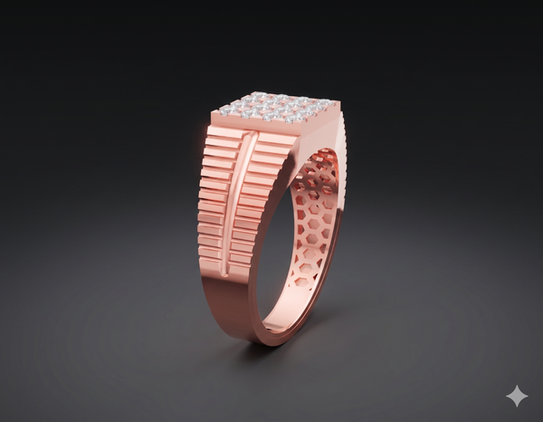 Diamond Matrix Gents Ring