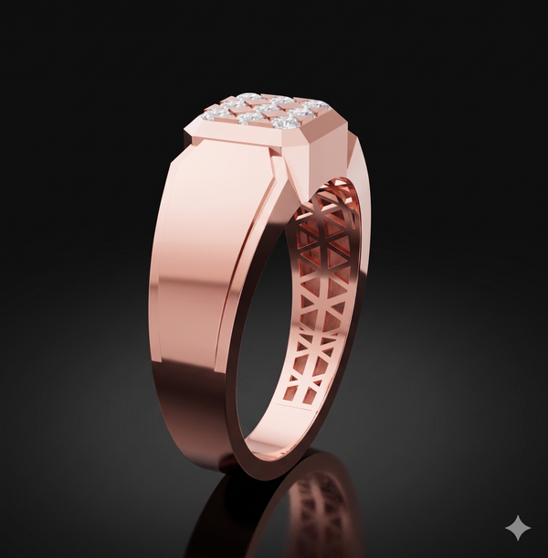 Regal Square Diamond Cluster Ring