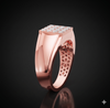 Royal Square Diamond Cluster Ring