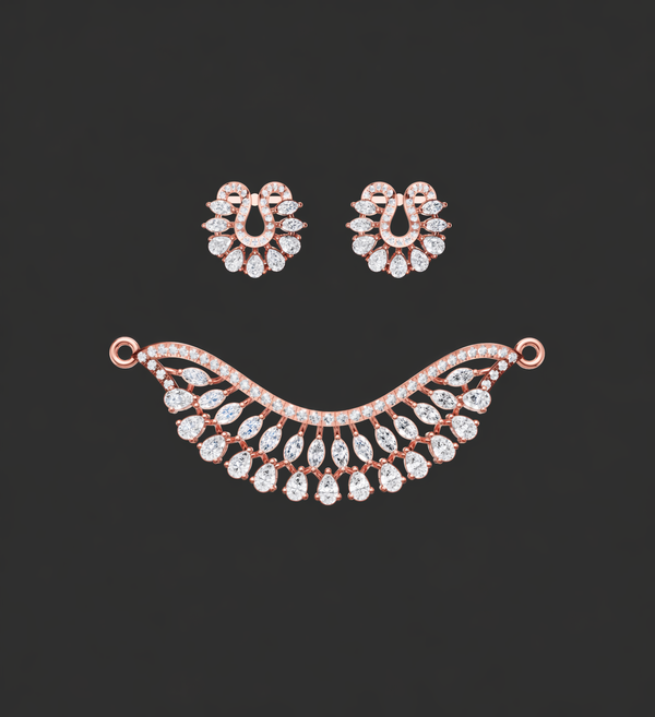 RAIN DROP RAIDIANT PENDANT AND EARING SET