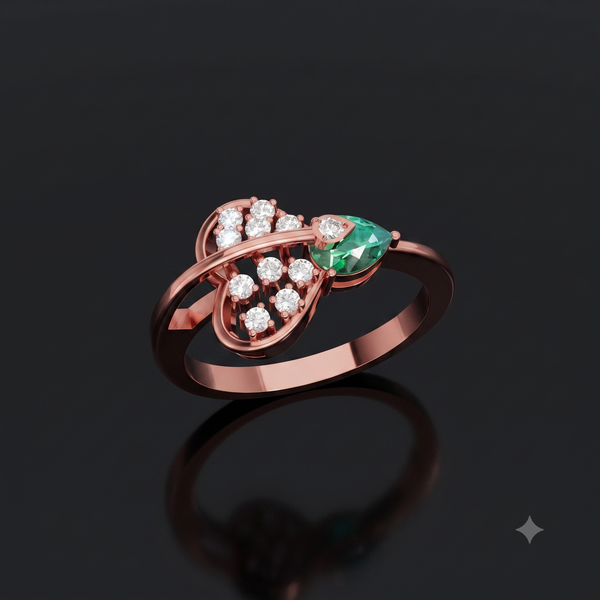 CELESTE LEAF RING