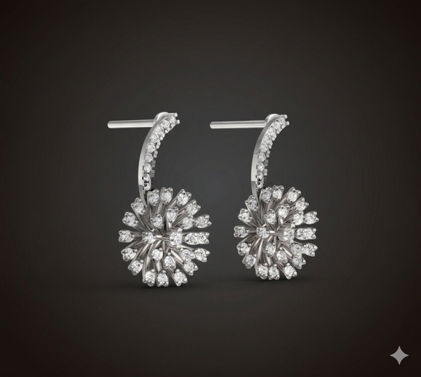 Royal Blossom Diamond Hoops