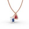 Tear drop ruby and blue sapphire Pendant