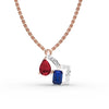 Tear drop ruby and blue sapphire Pendant