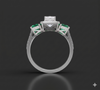 TRI STONE EMERALD CUT DIAMOND RING