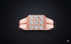 Square Diamond Cluster Gents Ring
