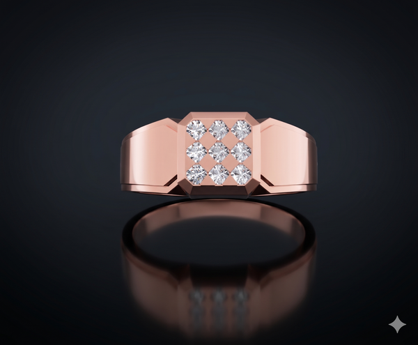 Regal Square Diamond Cluster Ring