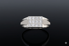 Diamond Grid Panel Gents Ring
