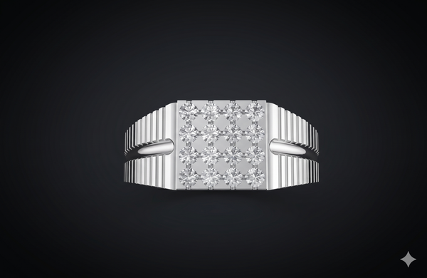 Diamond Matrix Gents Ring