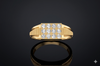 Diamond Grid Panel Gents Ring