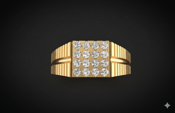 Diamond Matrix Gents Ring