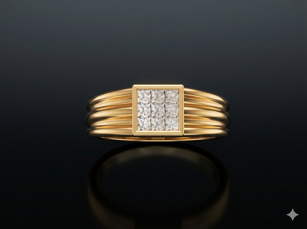 Royal Square Diamond Gents Ring