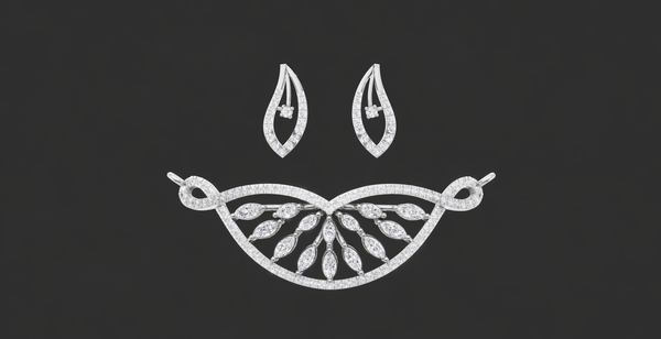 MARQUISE LEAF GRACE PENDANT AND EARING SET