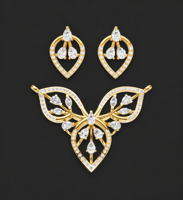 ROSEWING GRACE PENDANT AND EARING SET