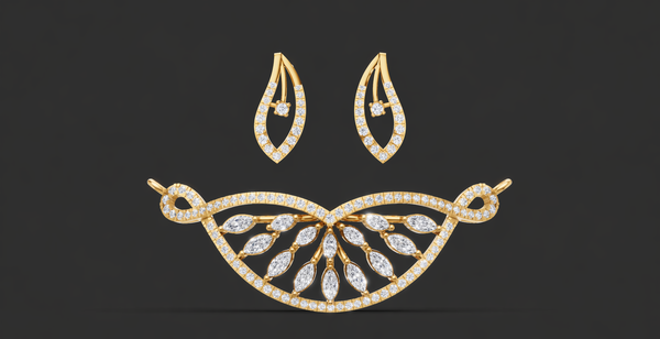 MARQUISE LEAF GRACE PENDANT AND EARING SET