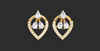 PEAR SHAPE THREE DIAMOND STUD EARING