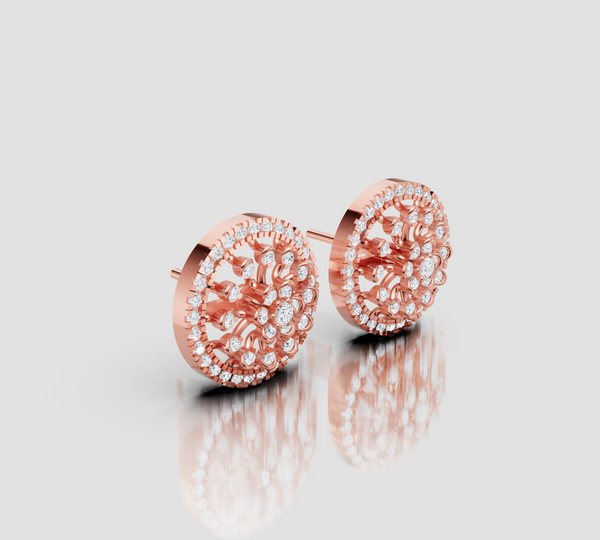 DIAMOND SUNFLOWER STUDS EARING