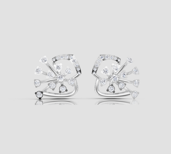 ROSE FIRE DIAMOND BLOOM EARING