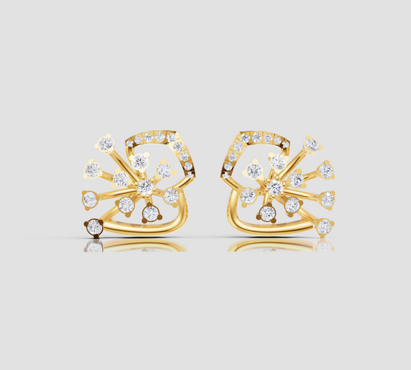 ROSE FIRE DIAMOND BLOOM EARING