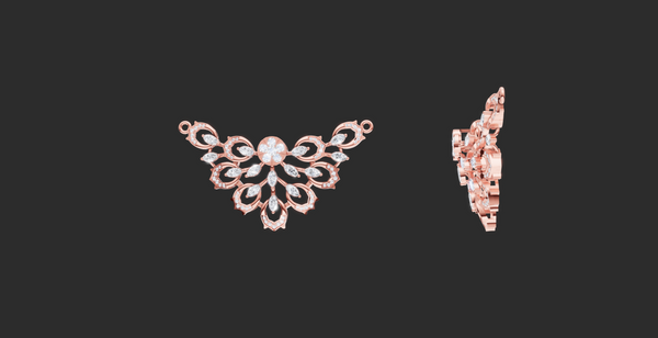 MOON PETAL CHARM PENDANT AND EARING SET