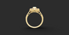 LUXURY EMERALD CUT GEOMETRIC HALO RING