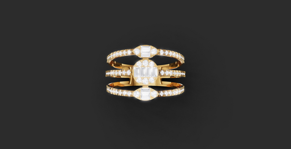 IMPERIAL THREE- BAND RING