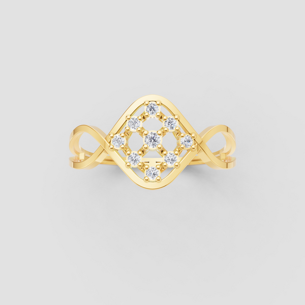 ROHMBUS NET DIAMOND RING