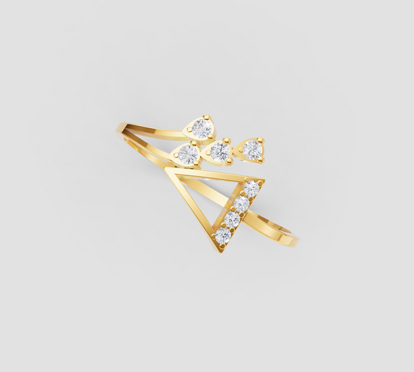 TRI-AURA DIAMOND GOLD RING