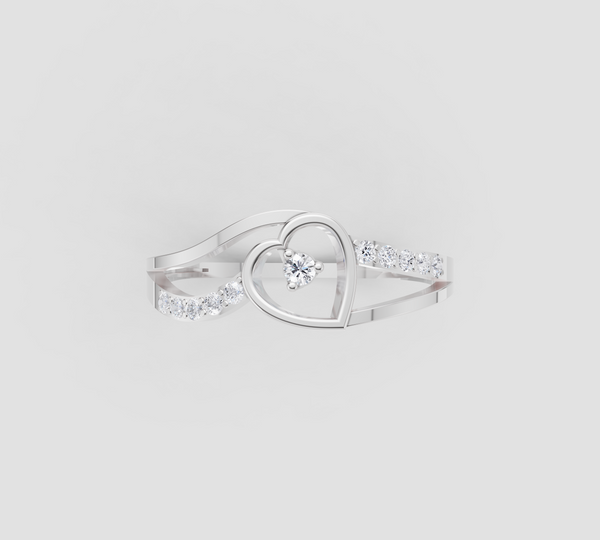 AMORA HEART TWIST DIAMOND RING