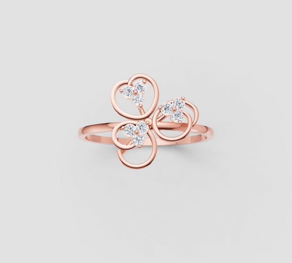 TRIVELLE CLASSSIC FLOWER DIAMOND RING