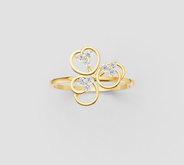 TRIVELLE CLASSSIC FLOWER DIAMOND RING