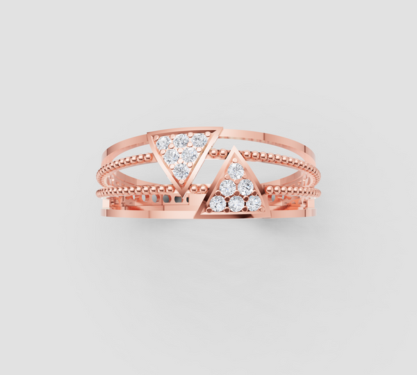 RAIDIANT TRIANGULAR HALO RING