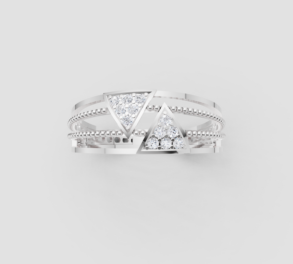 RAIDIANT TRIANGULAR HALO RING
