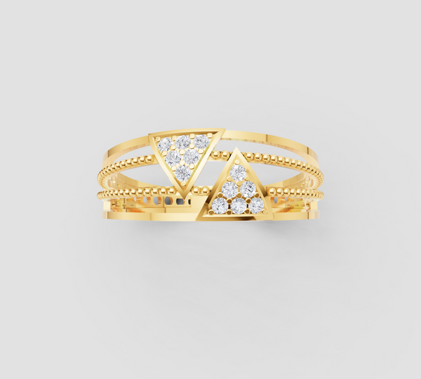 RAIDIANT TRIANGULAR HALO RING