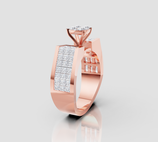 SQUARE CLUSTER DIAMOND RING