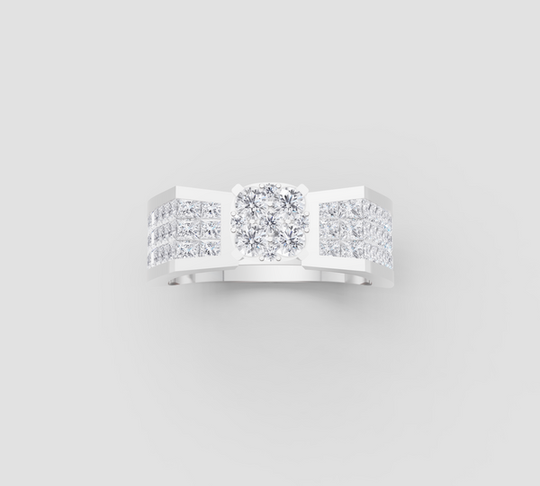 SQUARE CLUSTER DIAMOND RING