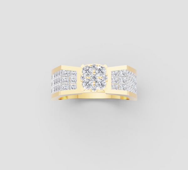 SQUARE CLUSTER DIAMOND RING