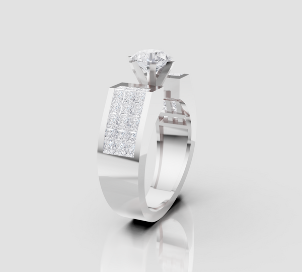 CURVE CLUSTER SOLITAIRE BAND