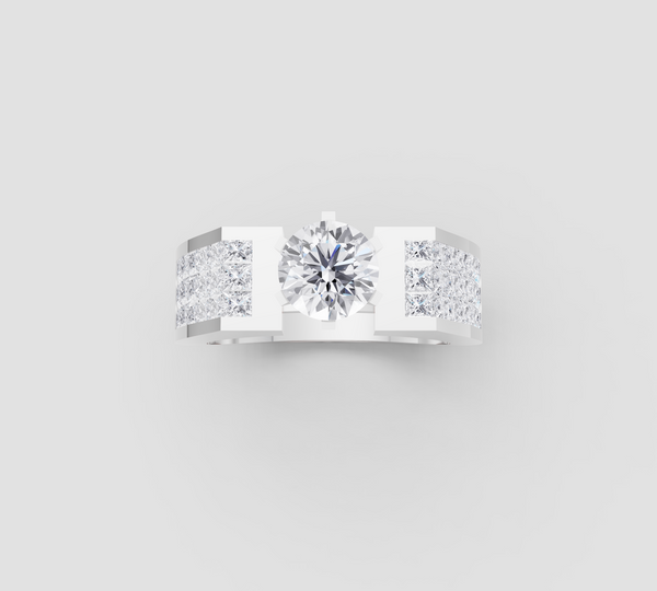 CURVE CLUSTER SOLITAIRE BAND