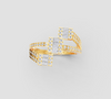 ROYAL TRI SQUARE CRISSCROSS DIAMOND RING