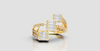 ROYAL TRI SQUARE CRISSCROSS DIAMOND RING