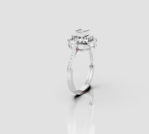 ROYAL HALO BAGUETTE RING