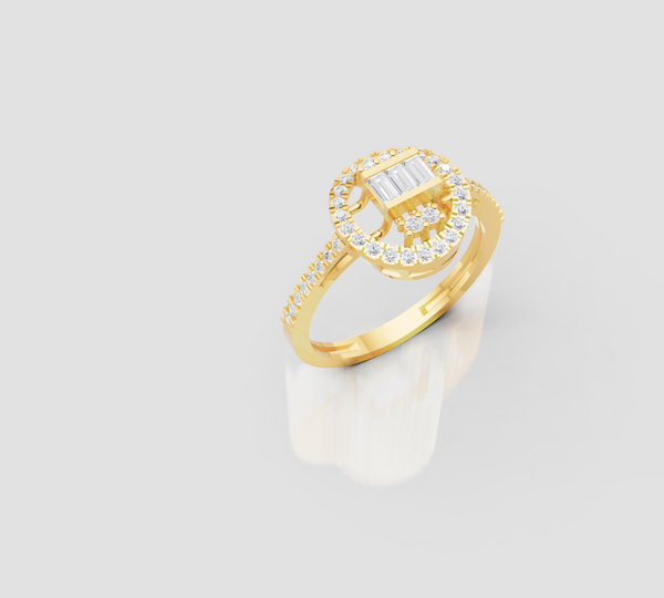ROYAL HALO BAGUETTE RING
