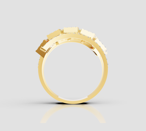 ROYAL SQUARE WAVE DIAMOND RING