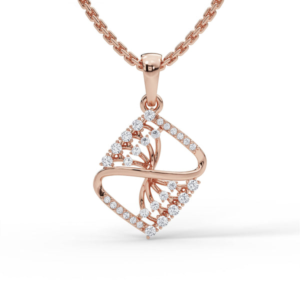 RADIANT CURVE PENDANT WITH EARING