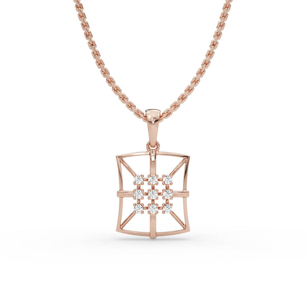 MINIMALIST SQUARE PENDENT WITH EARING